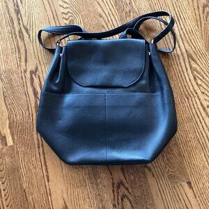 Cuyana Black Leather Backpack